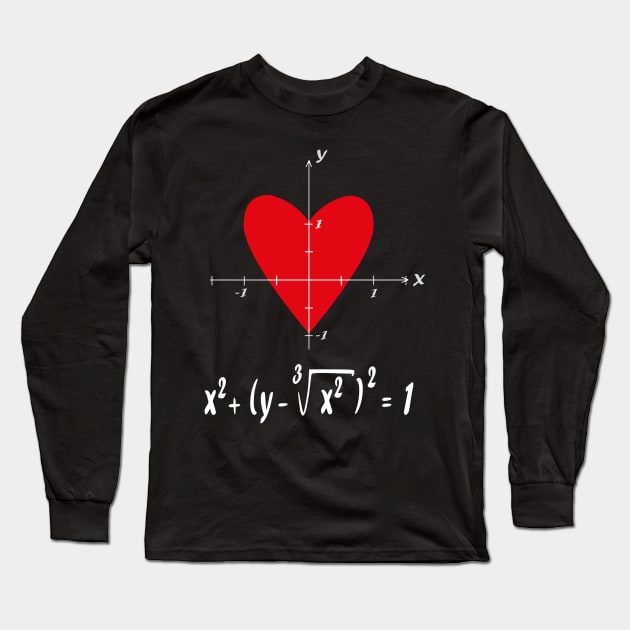 Love red heart equation 2 Long Sleeve T-Shirt by Arzeglup